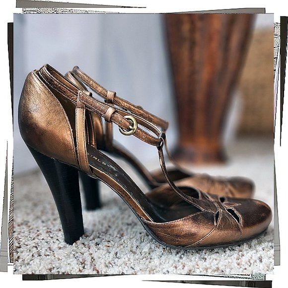 Victoria/1920’s flapper Copper Leather t-strap Heels - Picture 4 of 9